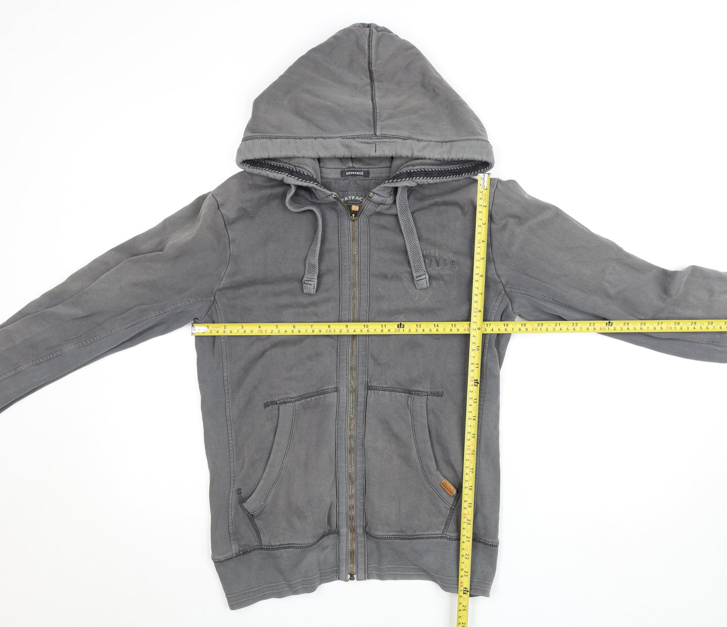 FatFace Men's Grey Full Zip Hoodie Size S Regular Fit