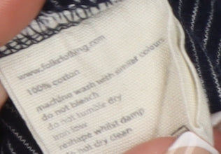 Folk Men’s Blue Striped Short Sleeve Cotton Crew Neck T-Shirt Size L