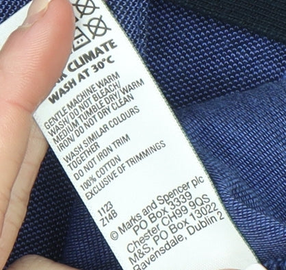 Marks and Spencer Men's Blue 3XL Cotton Polo Shirt