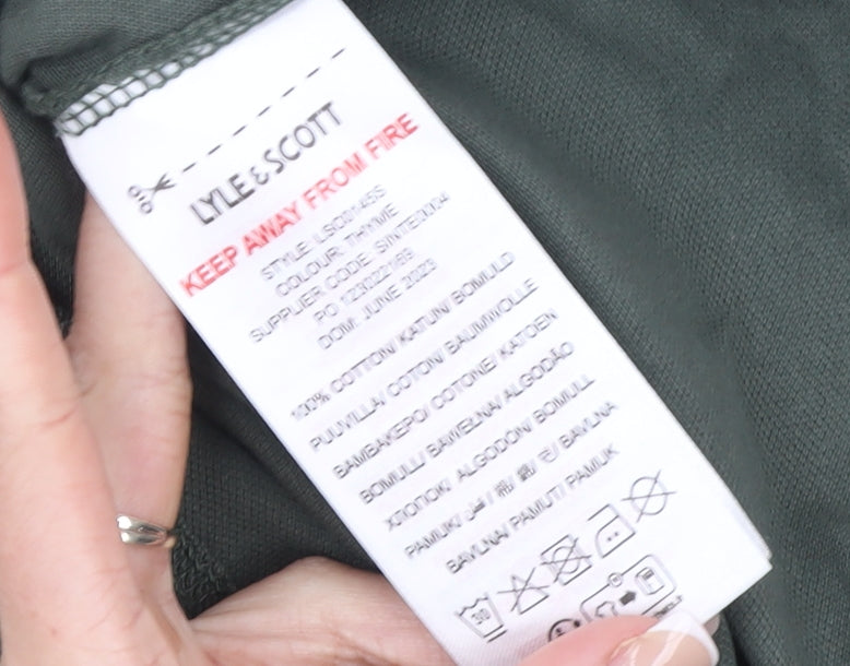 Lyle & Scott Boys Green Polo Shirt 8-9 Years Cotton Collared Short Sleeve