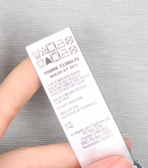 Marks and Spencer Autograph Men's XL Green Striped Cotton T-Shirt