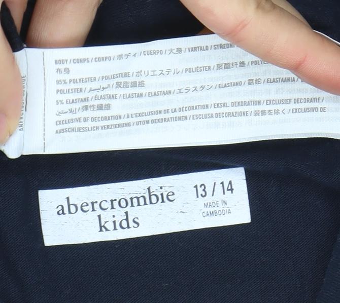 Abercrombie Kids Boys Black Long Sleeve Logo T-Shirt 13-14 Years