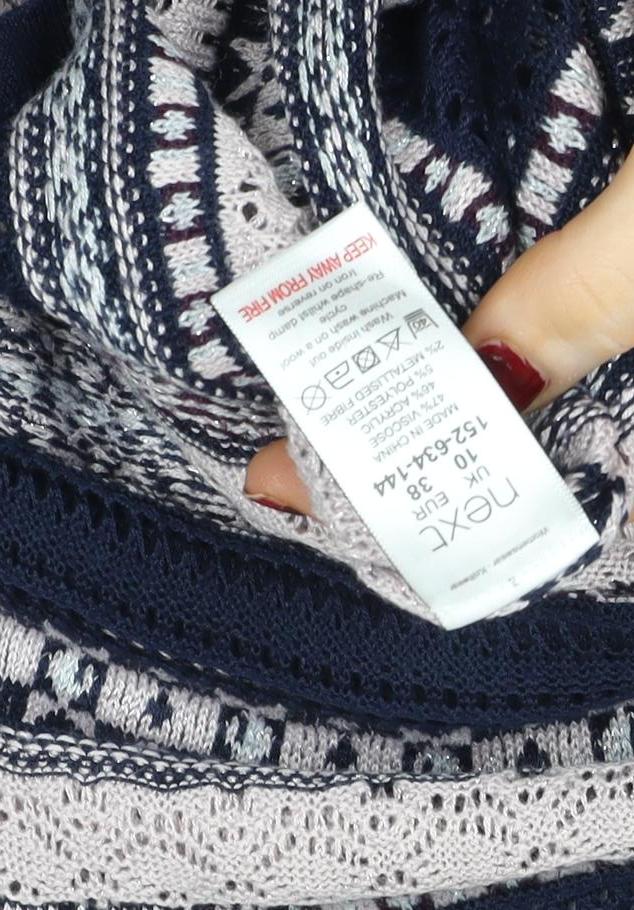 Next Women’s Blue Fair Isle Knit Jumper Dress Size 10 Long Sleeve