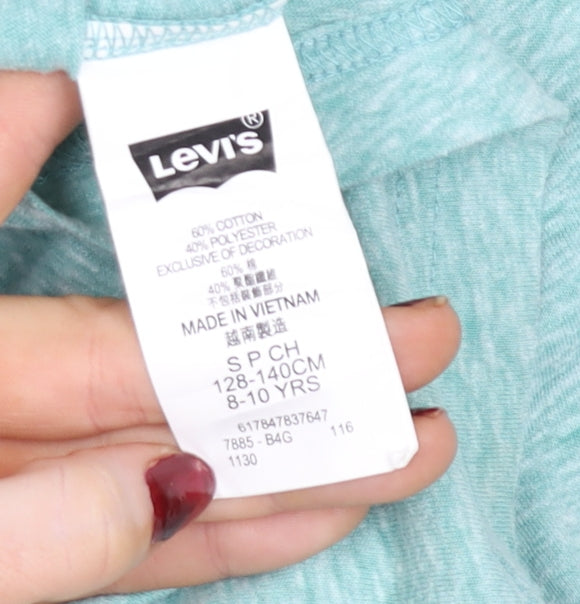 Levi's Boys Green Graphic Motorcycle Cotton Blend T-Shirt 8-10 Years