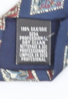 Marks and Spencer St Michael Blue Silk Geometric Men's Tie