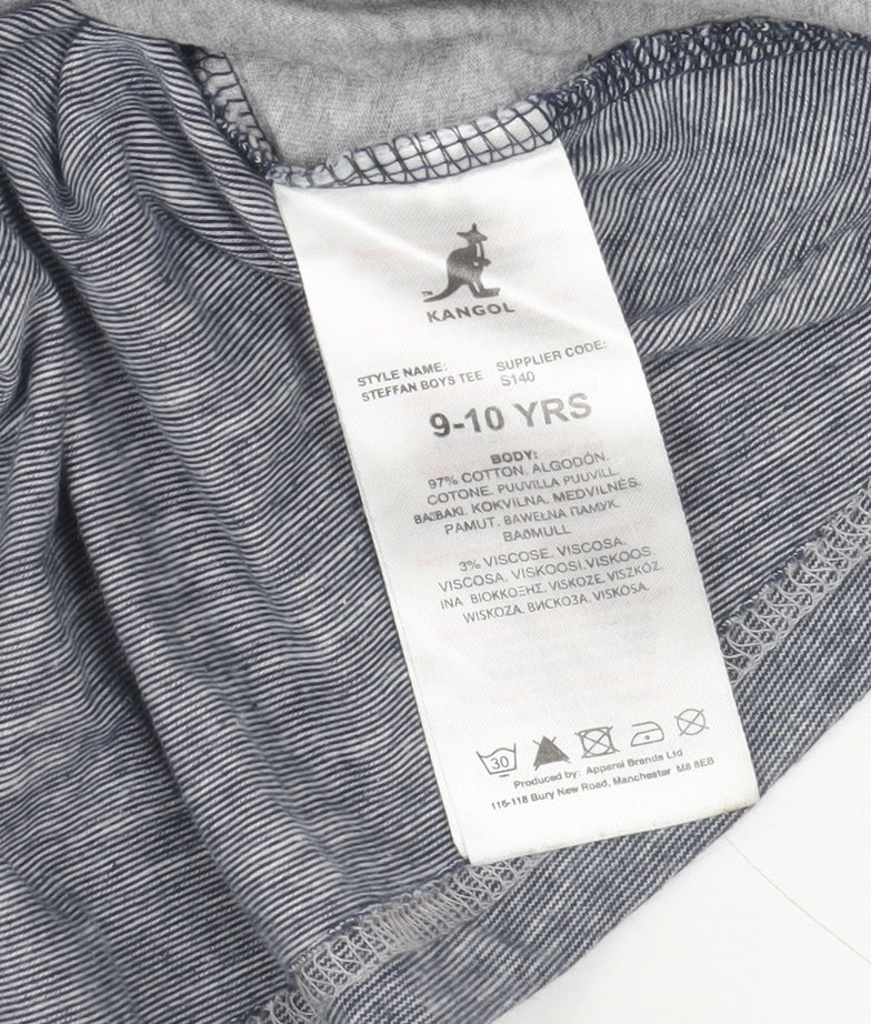 Kangol Boys Grey Colourblock Crew Neck Cotton T-Shirt Size 9-10 Years