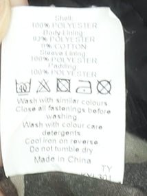 River Island Boys Black Quilted Hooded Jacket 4 Years Polyester Lined