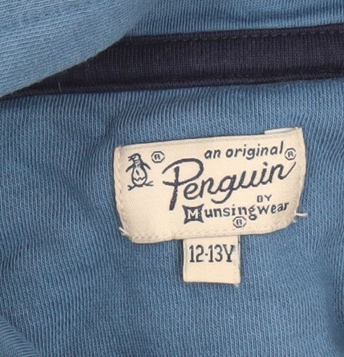 Original Penguin Boys Blue Pullover Hoodie 12-13 Years Cotton Blend