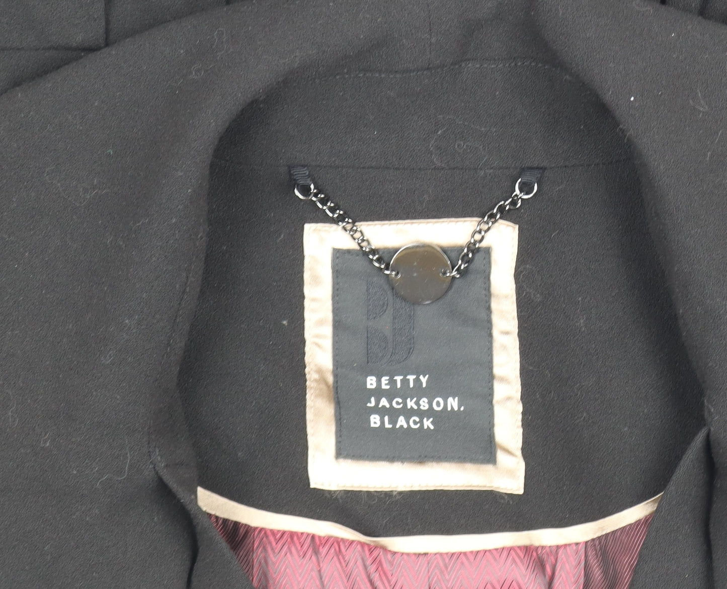 Betty Jackson Black Women's Size 12 Shawl Lapel Blazer Jacket