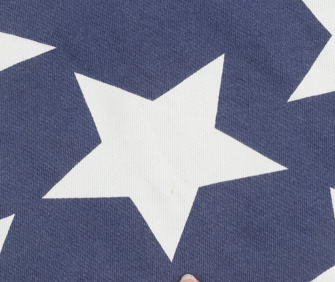 Mini Boden Girls Blue Star Print Hooded Zip Jacket 5-6 Years