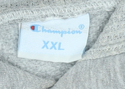 Champion Mens Grey 2XL Pullover Logo Hoodie Sweatshirt