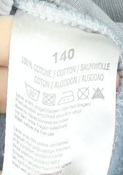 Nike Boys Grey Pullover Hoodie 134-140cm Cotton Logo Sportswear