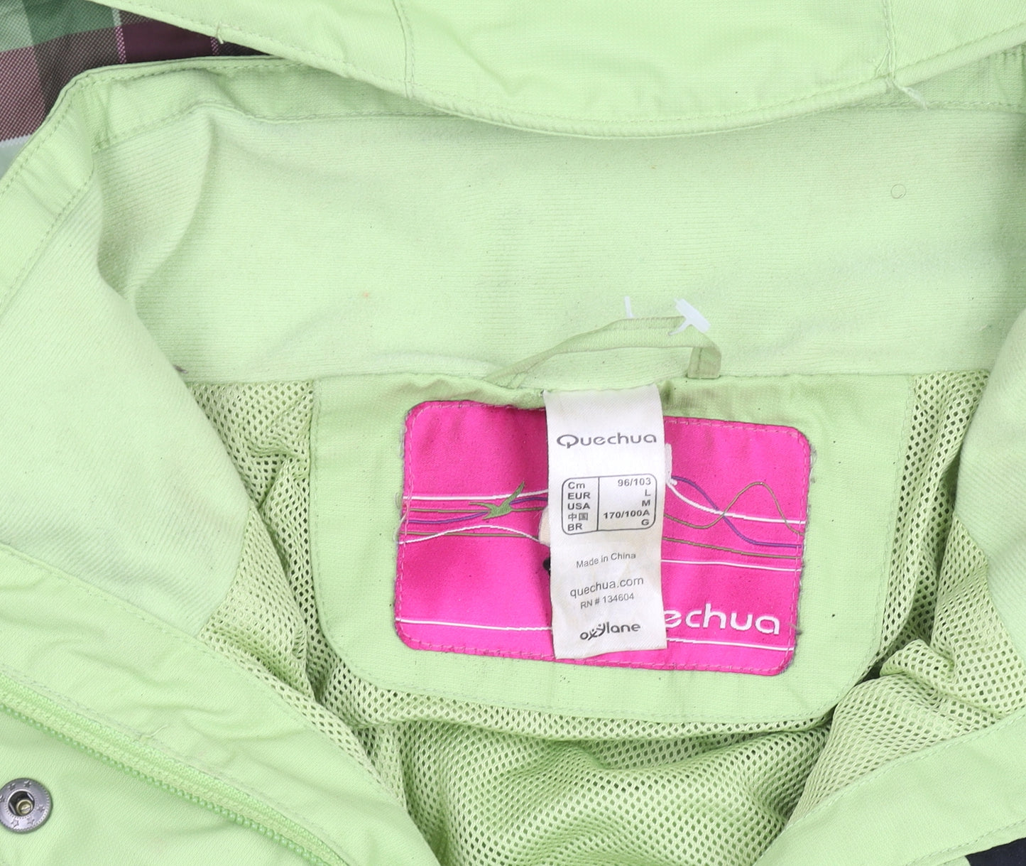 Quechua Womens Green Waterproof Hooded Rain Jacket Size 14