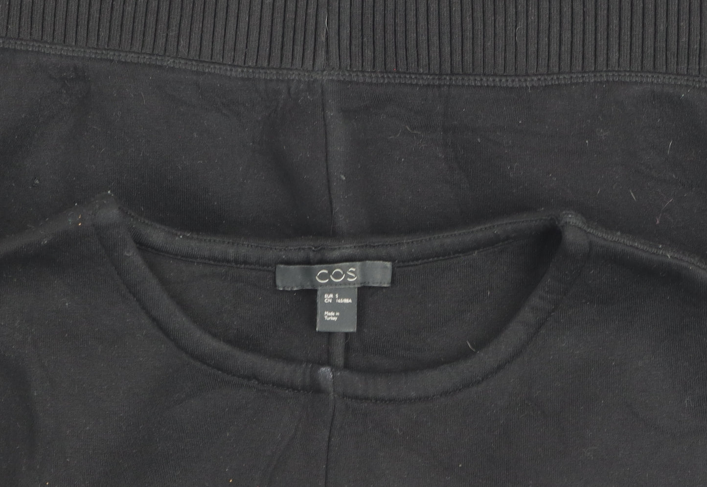 COS Women Black Relaxed Fit Dolman Sleeve Viscose Top Size S