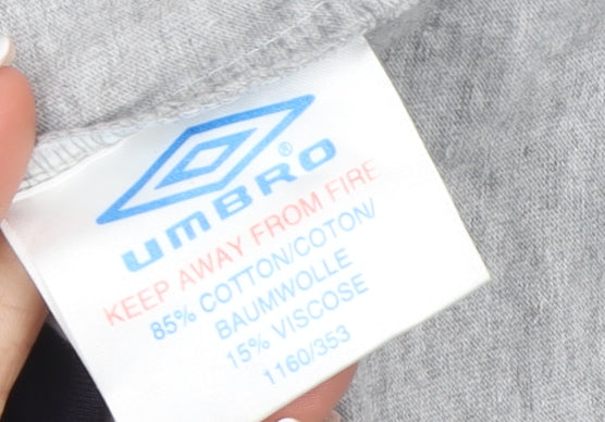 Umbro Men's Grey Long Sleeve Sports T-Shirt L Regular Fit