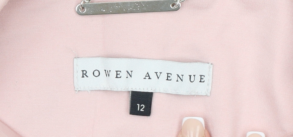 Rowen Avenue Women Pink Size 12 Single Button Tailored Blazer