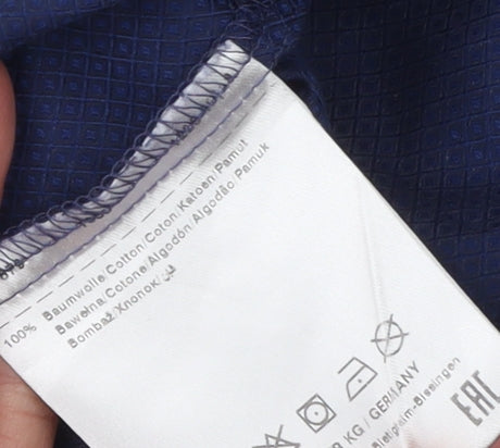 OLYMP Luxor Men’s Blue Modern Fit 16”/41cm Long Sleeve Cotton Formal Shirt