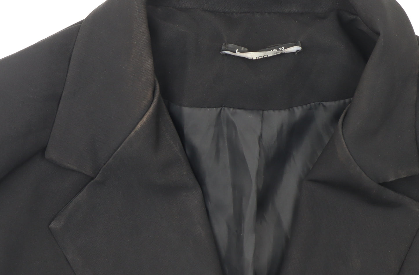 Boohoo Women Black Size 22 Double-Breasted Blazer Jacket