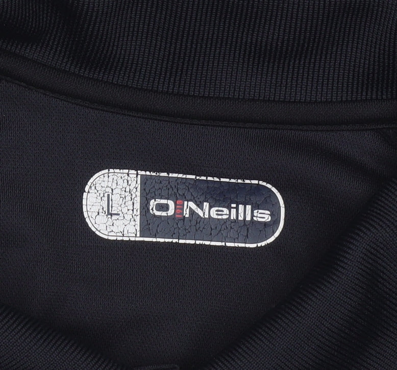 O Neills Men Black L Sports Polo Shirt Sligo Embroidered Logo