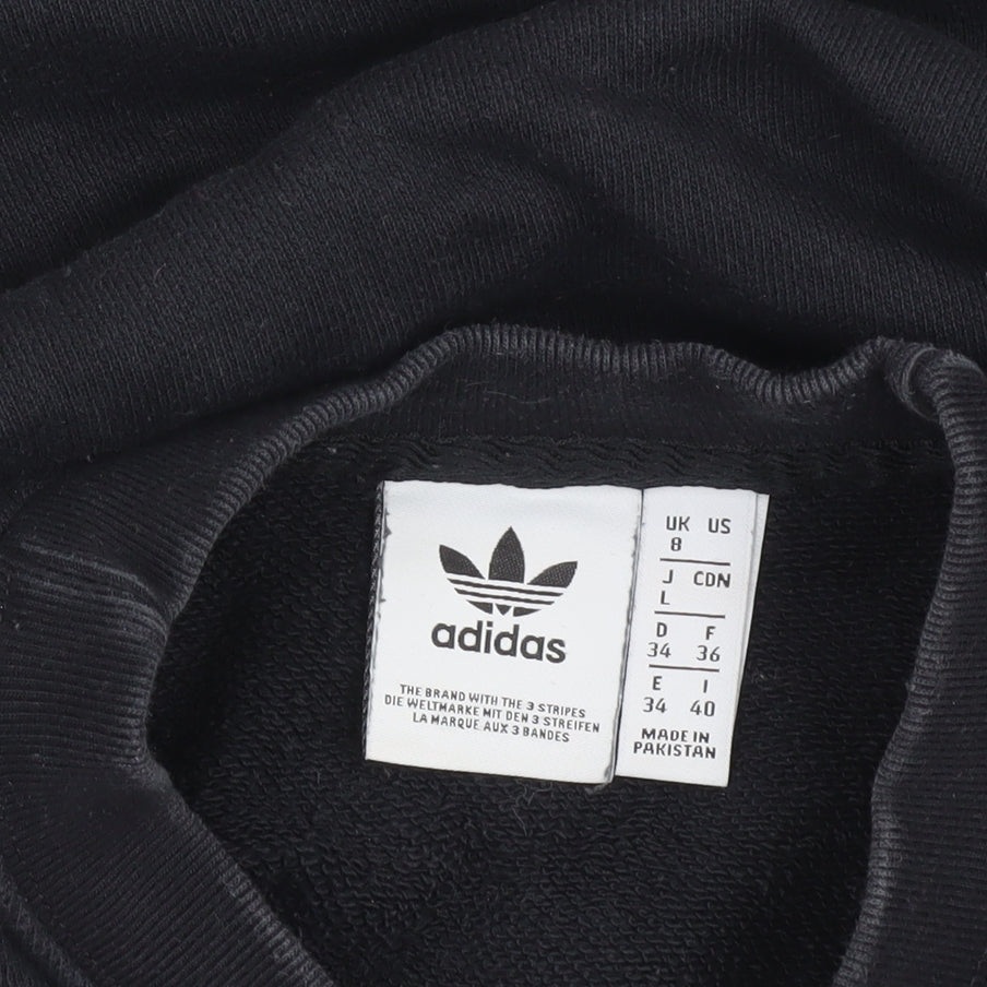 Adidas Women Black Crew Neck Pullover Sweatshirt Size 8