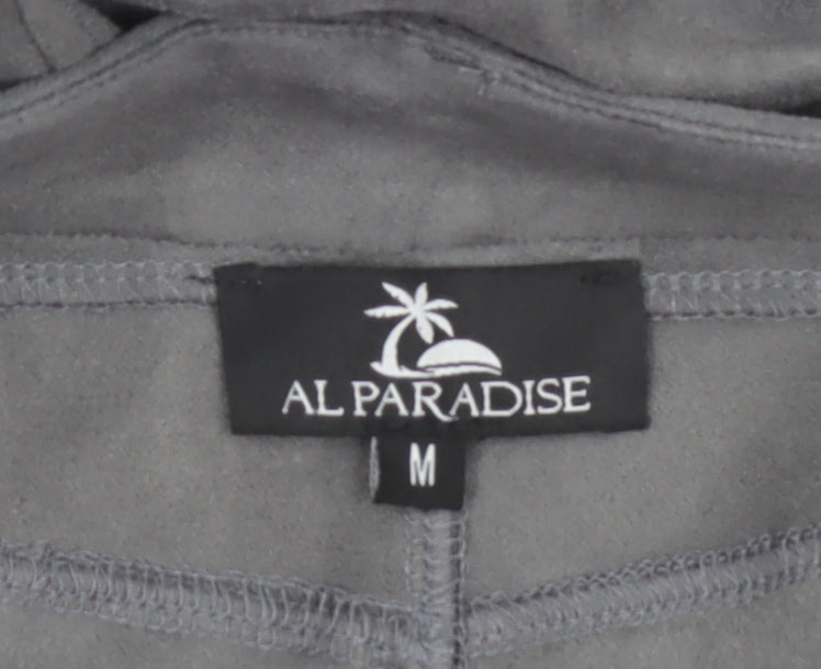 AL Paradise Women's Grey Suede Feel Slim Fit Stretch Trousers M