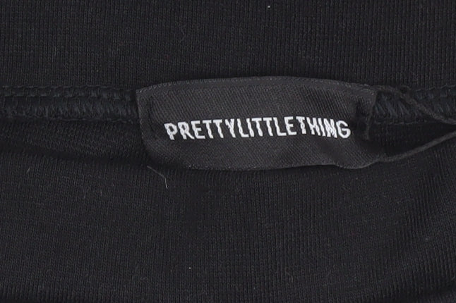 PrettyLittleThing Women’s Black Cut Out Bow Detail Ankle Leggings Size 8