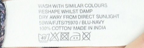 FatFace Women's Blue Floral Cotton Tunic Blouse Size 10