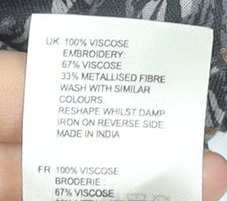 White Stuff Women's Grey Floral Viscose Tunic Blouse UK 12