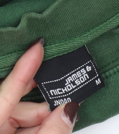 James & Nicholson Men's Green Graphic Football Sweatshirt Size M