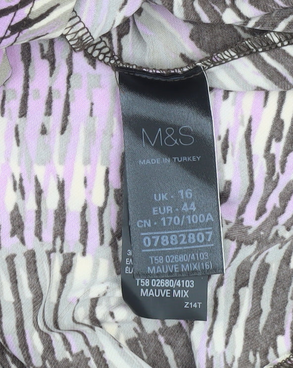 Marks and Spencer Women’s Multicoloured A-Line Jersey Dress Size 16