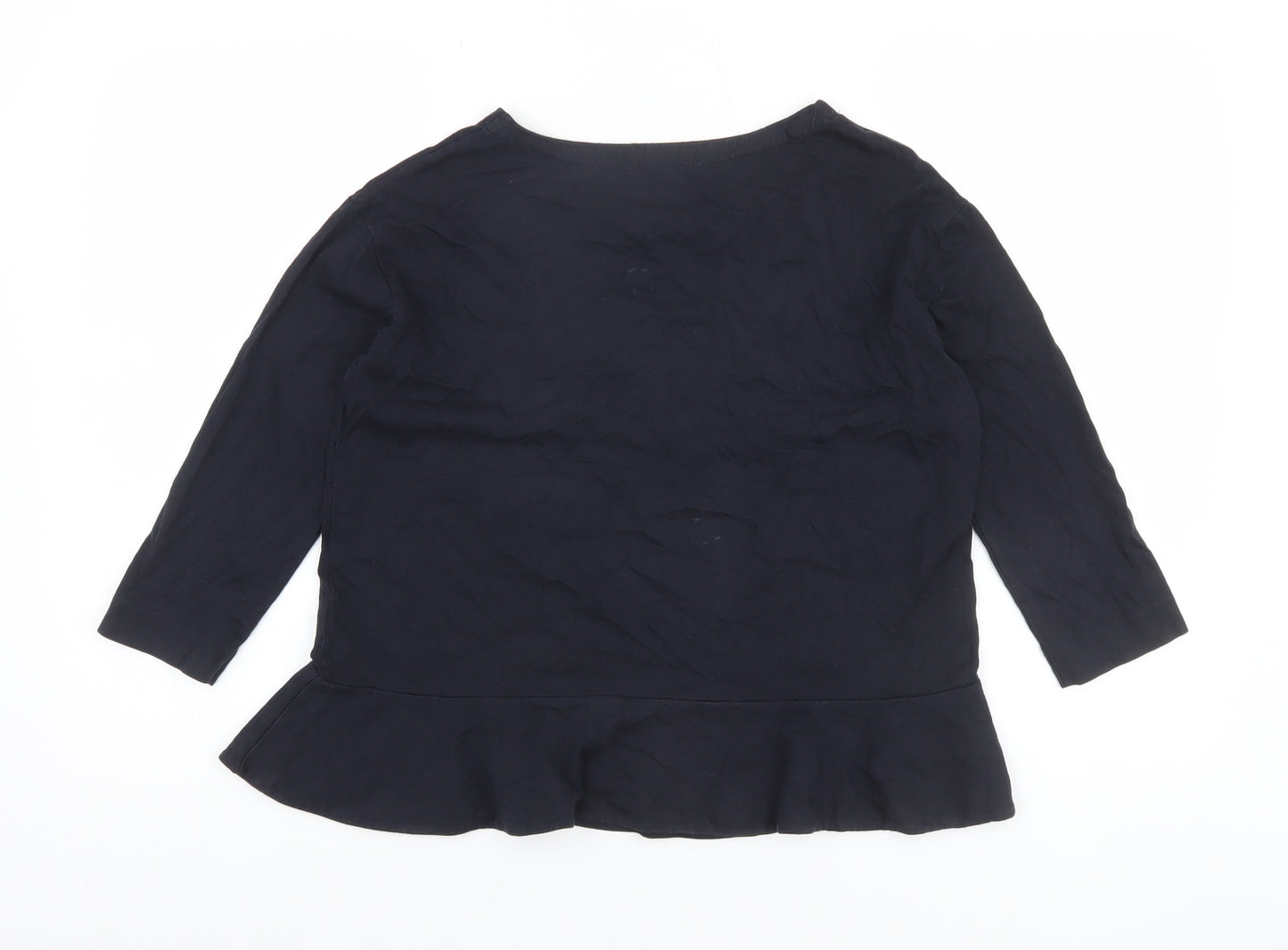 The White Company Womens Black Size 6 Tunic Style Blouse