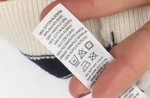 Dunnes Stores Boys Beige Navy Striped Dog Jumper 4-5 Years Cotton Crew Neck