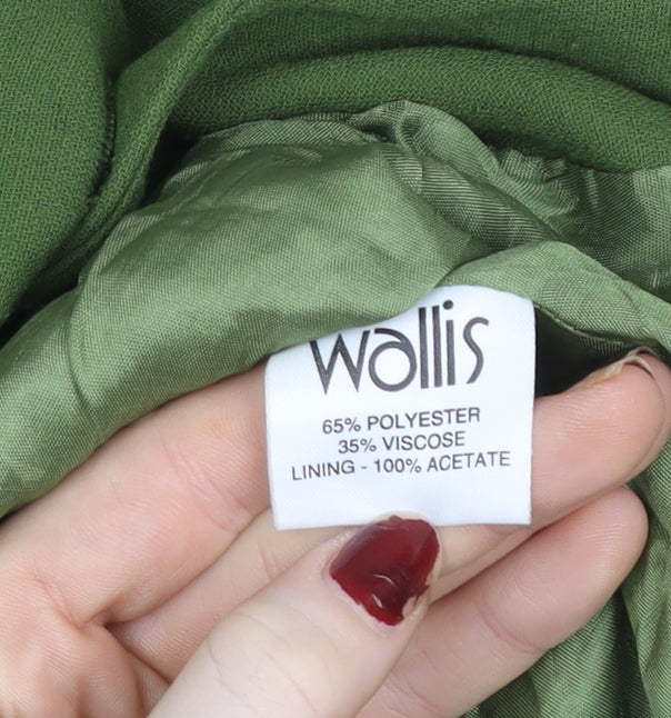 Wallis Women’s Green Button-Up Jacket Size 12 Classic Workwear Style
