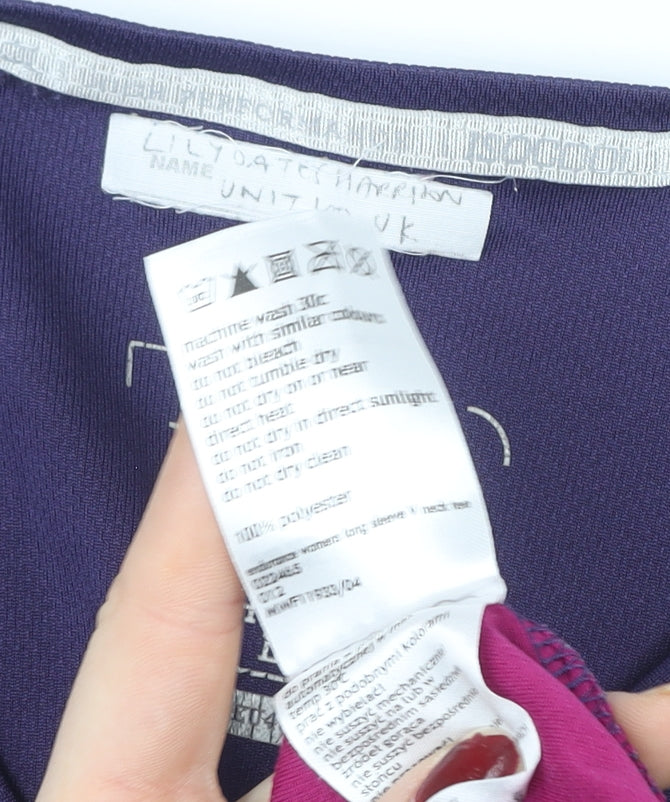 Mountain Warehouse Womens Purple Long Sleeve V-Neck IsoCool Sports Top Size 10