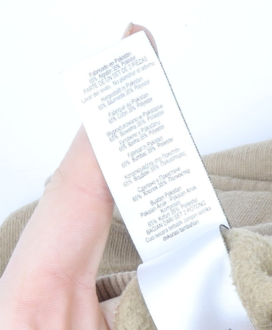 Next Boys Beige Cotton Blend Pullover Hoodie Age 7 Cargo Pocket Style