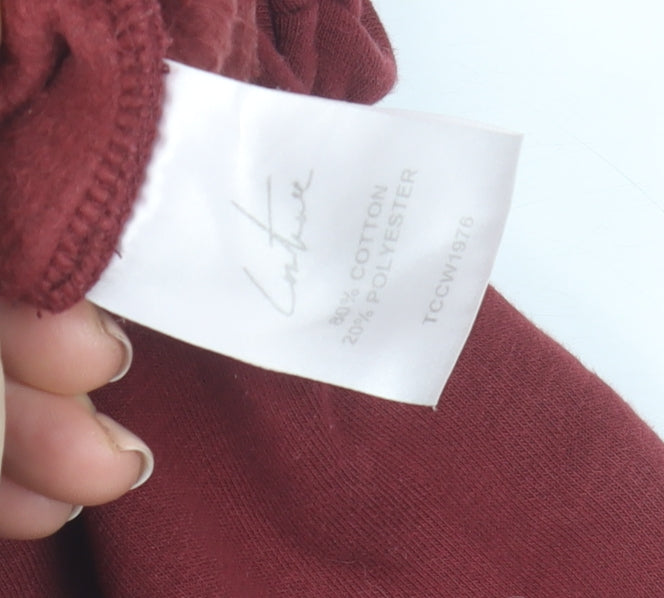 The Couture Club Women's Burgundy 1/2 Zip Sweatshirt UK 4 Cotton Blend