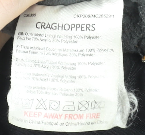 Craghoppers Boys Black Waterproof Insulated Hooded Parka Coat 9-10 Years