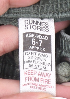 Dunnes Stores Boys Green Cargo Jogger Trousers 6-7 Years Elastic Waist
