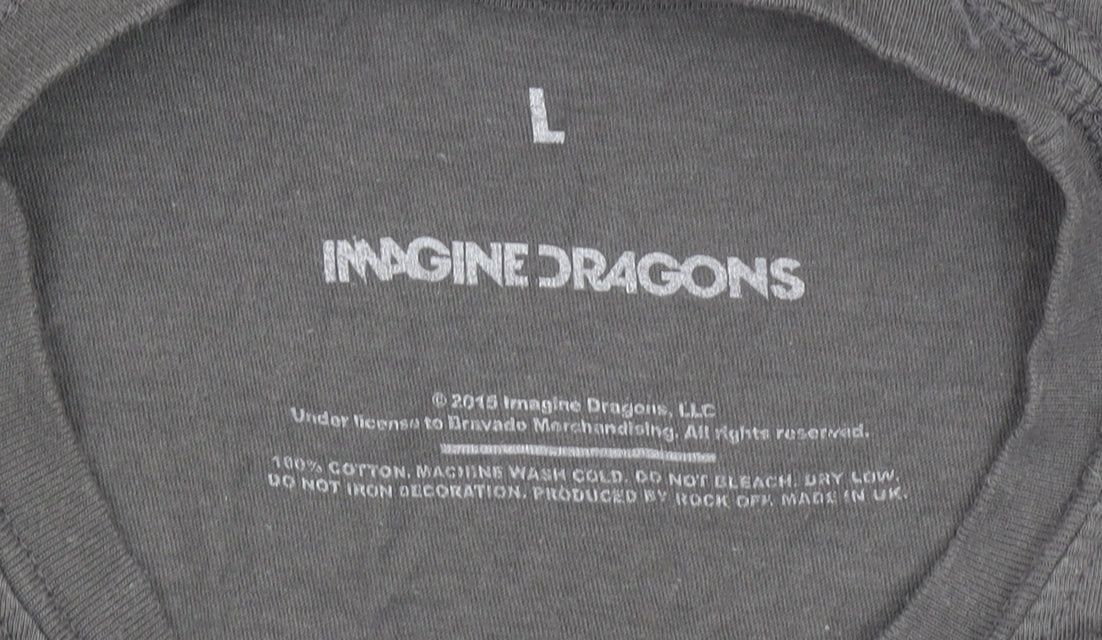 Imagine Dragons Men's Grey Graphic Band T-Shirt Size L