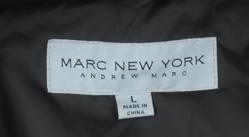 Marc New York Women’s Brown Long Puffer Coat Size L Quilted Winter Jacket