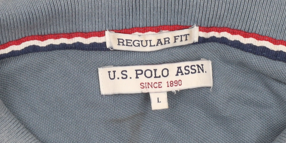 U.S. Polo Assn. Men's Blue Regular Fit Cotton Polo Shirt Size L