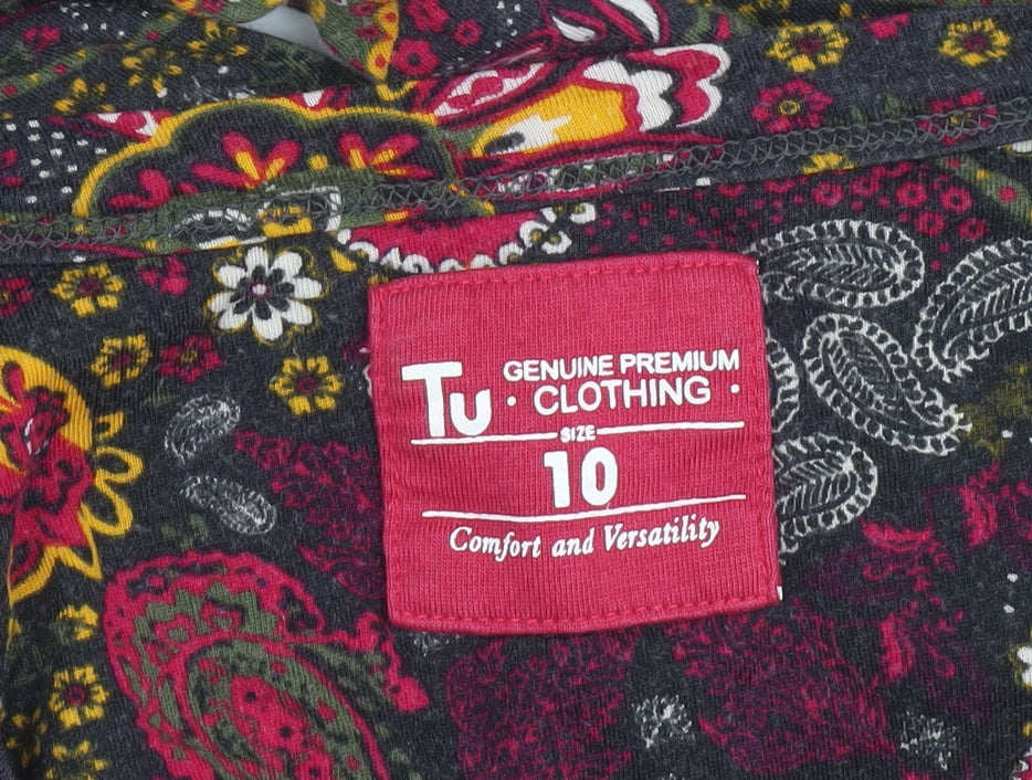 Tu Women's Multicoloured Paisley Cotton Modal Tunic Blouse Size 10
