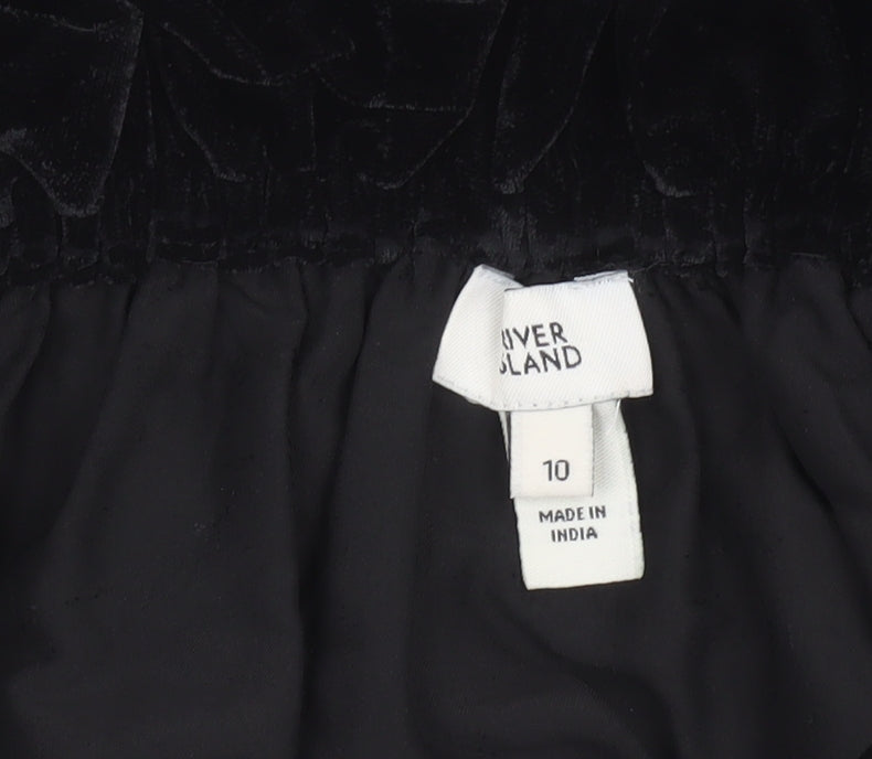 River Island Women’s Black Velvet Off Shoulder Blouse Size 10