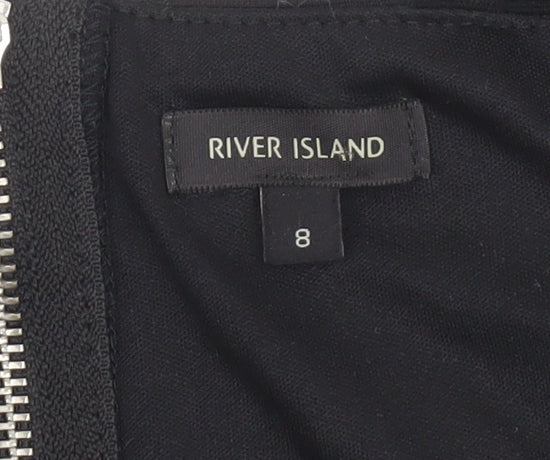 River Island Women's Black Cropped Zip Tank Top Size 8