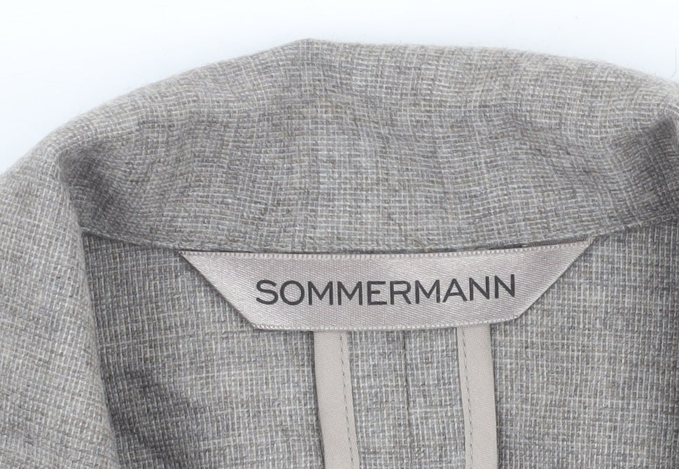 Sommermann Women's Grey Wool Blend Tailored Blazer UK 10