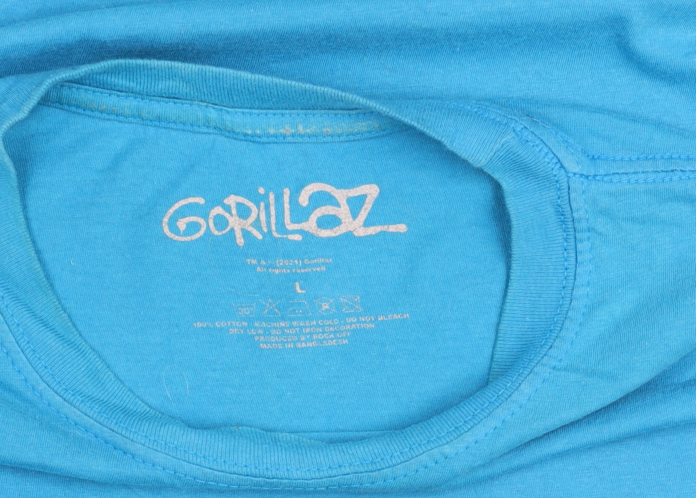 Gorillaz Men's Blue Graphic Band T-Shirt Size L