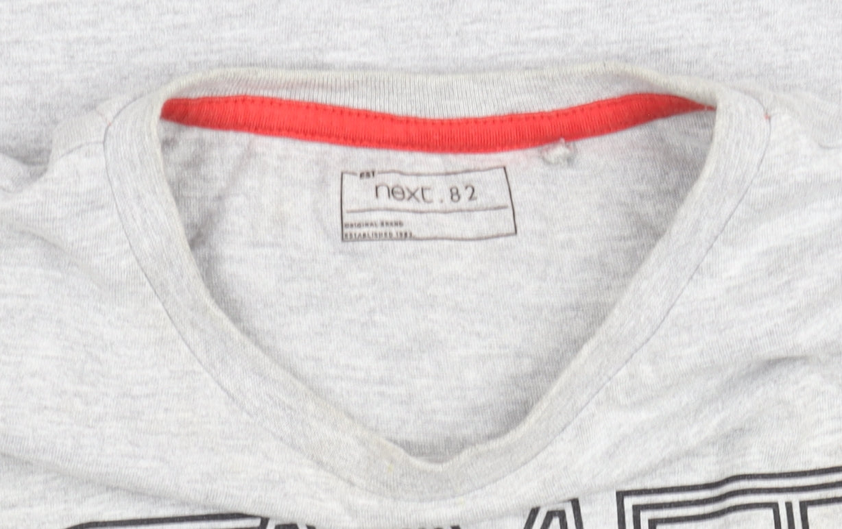 Next Boys Grey Sequin Gamer Graphic Short Sleeve Cotton T-Shirt 8 Years