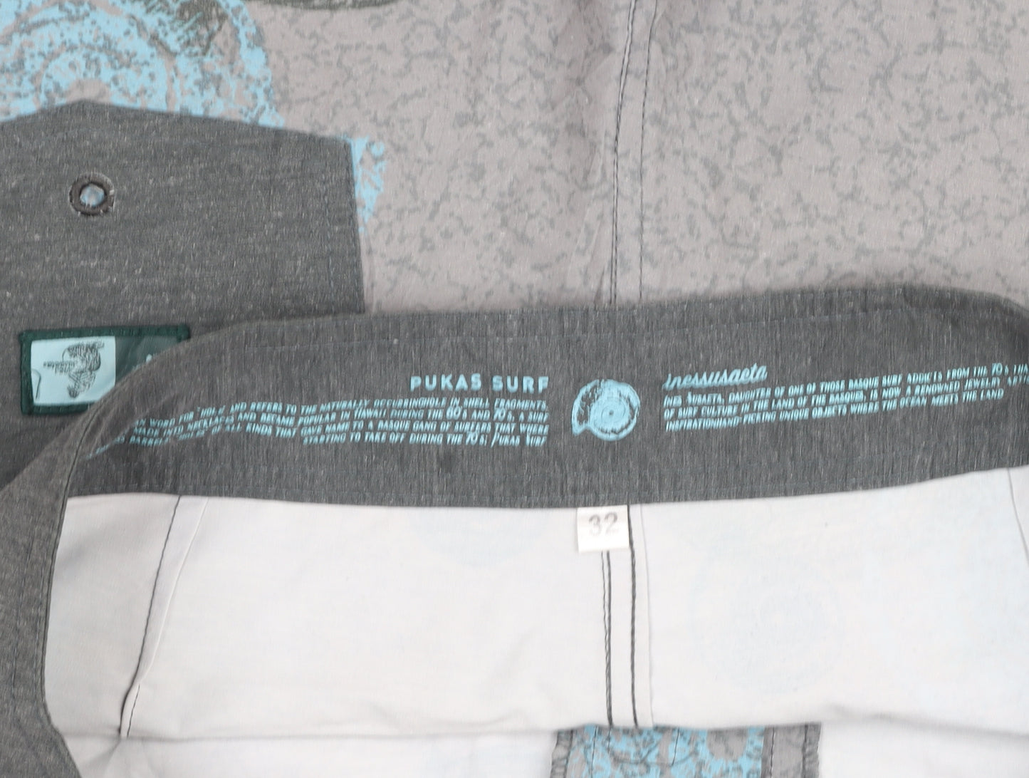 Pukas Surf Men’s Grey 32 Athletic Drawstring Quick Dry Shorts