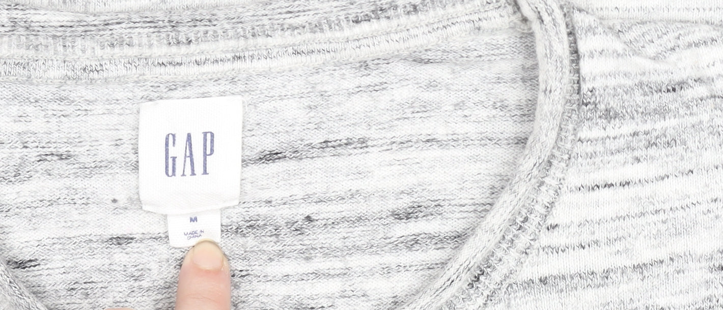 GAP Women’s Grey Long Sleeve Crew Neck Jersey Top Size M