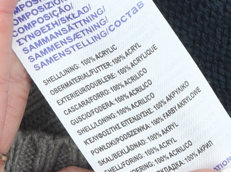 James Darby Boys Grey Navy Fair Isle Acrylic Crew Neck Jumper 9-10 Years